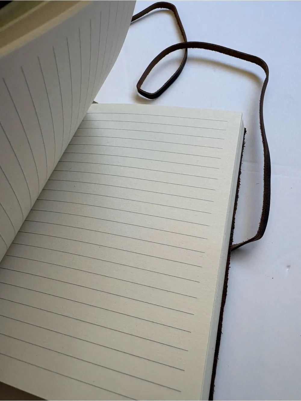 Brown Textured Wrap Journal with Leather Tag and bound - Unbranded